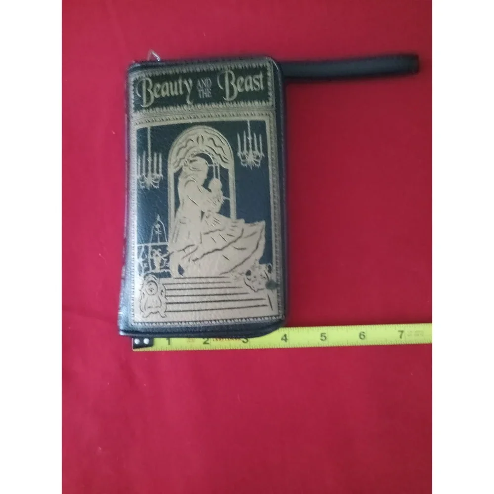 Beauty and the Beast Black Gold Checkbook Wallet Wristlet Mens